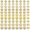 100Pcs 10 Styles Brass Bead Caps KK-CJ0002-08-1