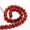 Dyed Natural Agate Faceted Round Beads Strands G-E320B-12mm-08-2