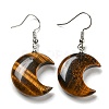 Natural & Synthetic Mixed Gemstone Crescent Moon Dangle Earrings EJEW-P241-01P-2
