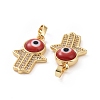 Brass Micro Pave Cubic Zirconia Pendants ZIRC-F136-02G-4