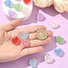 16Pcs 8 Colors Drusy Heart Resin Rhinestone Beads RESI-YW0006-24-3