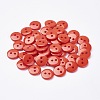 2-Hole Flat Round Resin Sewing Buttons for Costume Design BUTT-E119-14L-08-1