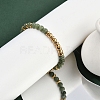 Ion Plating(IP) 304 Stainless Steel & Round Jade Beaded Stretch Bracelets for Women Men BJEW-M046-02G-2
