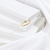 1Pc Letter Brass Rhinestone Open Cuff Rings for Women AJEW-LP0004-47B-G-3