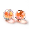 Two Tone UV Plating Rainbow Iridescent Acrylic Beads TACR-D010-03B-04-3