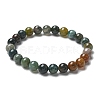 Natural Indian Agate Bead Stretch Bracelets BJEW-K212-B-010-7