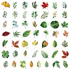 50Pcs PVC Self-Adhesive Leaf Stickers AJEW-R002-04A-2