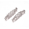 Brass Micro Pave Clear Cubic Zirconia Fold Over Clasps ZIRC-I038-29P-1