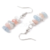 Natural Aquamarine & Pink Opal & Howlite Dangle Earrings EJEW-JE06127-03-4