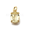 Oval Brass with Glass Charms KK-G525-08G-2