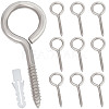 SUNNYCLUE 10 Sets 304 Stainless Steel Eye Bolts Screw in Hooks STAS-SC0005-21-1