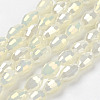 1 Strand Electroplate Glass Beads Strands X-EGLA-J013-4X6mm-F03-1