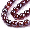 Electroplate Natural Agate Beads Strands G-T131-54I-3