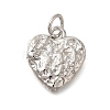 Texture Heart Rack Plating Brass Pendants Charms KK-I716-10P-1