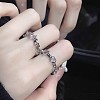 2Pcs Alloy with Rhinestone Cuff Rings FS-WGCB7EB-15-1