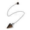 Cone Natural Gemstone Pointed Dowsing Pendulums HJEW-JM04866-3