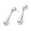 Rack Plating Brass Teardrop Stud Earrings for Women X-EJEW-Z019-08P-1