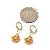 Woven Flower Glass Dangle Earrings EJEW-JE05815-3