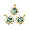 Brass Micro Pave Cubic Zirconia Pendants KK-K385-131G-1