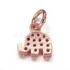 Brass Micro Pave Cubic Zirconia Pendants ZIRC-K070-42RG-2