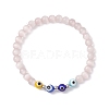 Cat Eye & Handmade Evil Eye Lampwork Round Beaded Stretch Bracelets for Women BJEW-JB12289-02-2