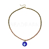 Handmade Evil Eye Lampwork Pendant Necklace with Glass Seed Beaded Chains for Women NJEW-JN04418-2