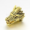 Tibetan Style Alloy Animal 3D Dragon Head Beads PALLOY-A063-04AG-1