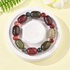 Natural Agate Bead Stretch Bracelets G-P570-01F-1