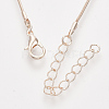 Brass Round Snake Chain Necklaces X-MAK-T006-11A-RG-2