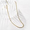 Ion Plating(IP) 304 Stainless Steel Cable Chain Necklace STAS-T040-PJ205-60-3