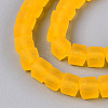 Transparent Frosted Glass Beads Strands GLAA-N072-01A-A02-3