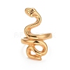Ion Plating(IP) 304 Stainless Steel Snake Open Cuff Ring RJEW-C025-36B-G-2