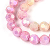 Anti-Tarnish Electroplate Glass Beads Strands EGLA-T021-8mm-15-04-3