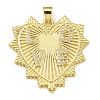 Rack Plating Brass Micro Pave Clear Cubic Zirconia Pendants KK-Z067-05G-1