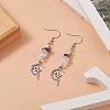 Alloy Charm with Natural Mixed Gemstone Chips Dangle Earrings EJEW-JE05225-01-2