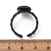 Flower 304 Stainless Steel Cuff Ring Components STAS-P454-05B-B-3