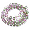 Frosted Spray Painted Glass Beads Strands X-GLAA-N035-03C-C01-2