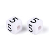 Opaque Acrylic European Large Hole Beads SACR-N020-01B-06-3