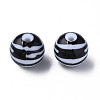 Opaque Striped Acrylic Beads MACR-S373-27B-10-2