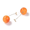 Lifelike Cherry Resin Dangle Stud Earrings EJEW-F274-01A-2