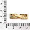 Brass Micro Pave Clear Cubic Zirconia Fold Over Clasps KK-C075-36G-3