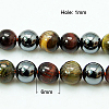 Natural Tiger Iron & Synthetic Hematite Beads Strands G-H1581-6mm-2