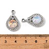 UV Plating Alloy Glass Pendants FIND-K032-45P-3