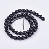 Natural Black Onyx Round Beads Strand G-L084-8mm-20-2