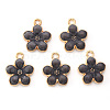 Light Gold Plated Alloy Enamel Pendants X-ENAM-R136-17D-2