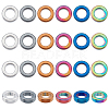 ARRICRAFT 24Pcs 6 Colors Vacuum Plating Non-magnetic Synthetic Hematite Linking Rings G-AR0004-76-1