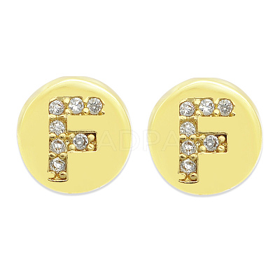 Brass Micro Pave Clear Cubic Zirconia Beads KK-T030-LA843-FX3-1