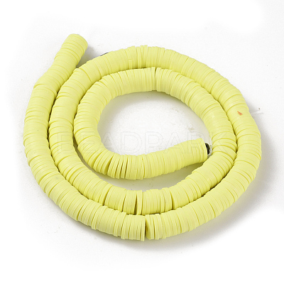 Flat Round Handmade Polymer Clay Beads CLAY-R067-8.0mm-23-1