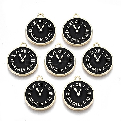 Clock Alloy Enamel Pendants X-ENAM-Q033-11B-1