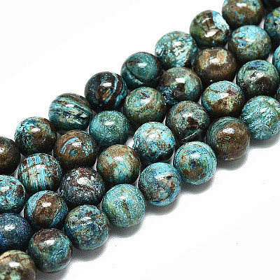 Natural Chrysocolla Beads Strands X-G-R485-10-8mm-1